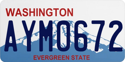 WA license plate AYM0672