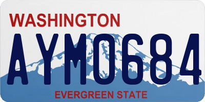 WA license plate AYM0684