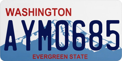 WA license plate AYM0685