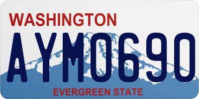 WA license plate AYM0690
