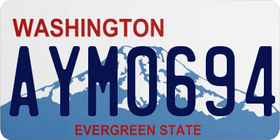 WA license plate AYM0694
