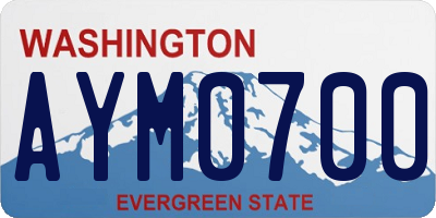 WA license plate AYM0700