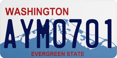 WA license plate AYM0701