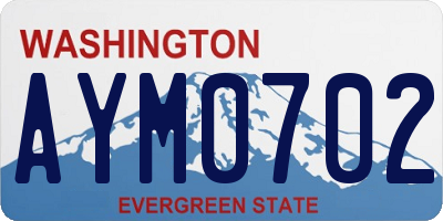 WA license plate AYM0702