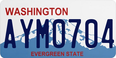WA license plate AYM0704