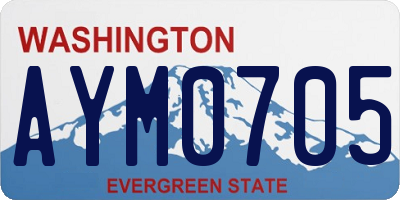 WA license plate AYM0705