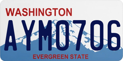 WA license plate AYM0706
