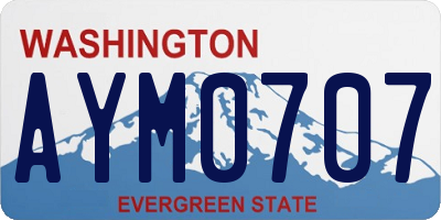 WA license plate AYM0707