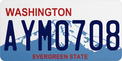 WA license plate AYM0708