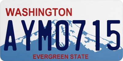 WA license plate AYM0715