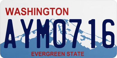 WA license plate AYM0716