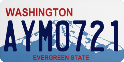 WA license plate AYM0721