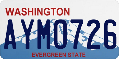 WA license plate AYM0726