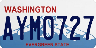 WA license plate AYM0727