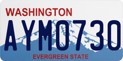 WA license plate AYM0730