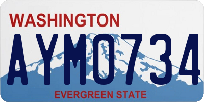 WA license plate AYM0734