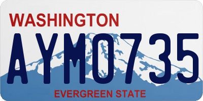 WA license plate AYM0735