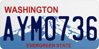 WA license plate AYM0736
