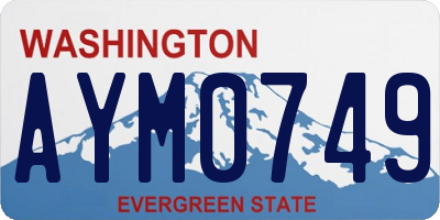 WA license plate AYM0749