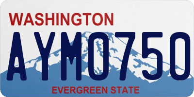 WA license plate AYM0750