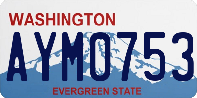 WA license plate AYM0753