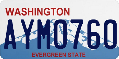 WA license plate AYM0760