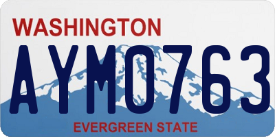 WA license plate AYM0763