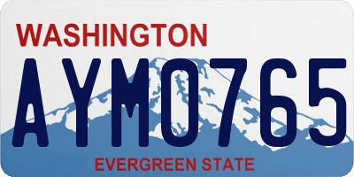 WA license plate AYM0765