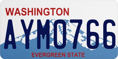 WA license plate AYM0766