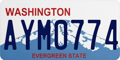 WA license plate AYM0774