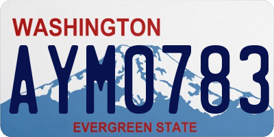 WA license plate AYM0783