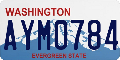 WA license plate AYM0784