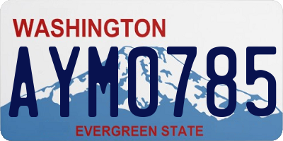 WA license plate AYM0785