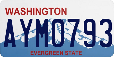 WA license plate AYM0793