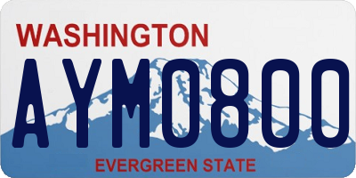 WA license plate AYM0800