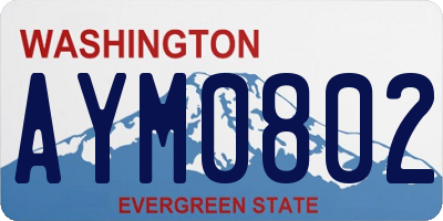 WA license plate AYM0802