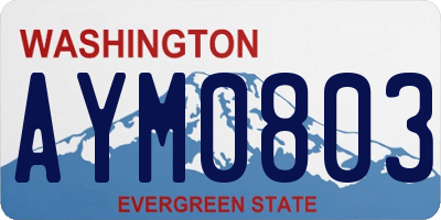 WA license plate AYM0803