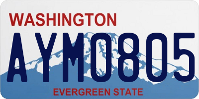 WA license plate AYM0805