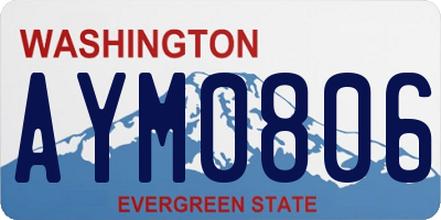 WA license plate AYM0806