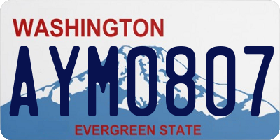 WA license plate AYM0807
