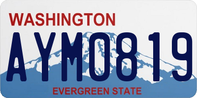 WA license plate AYM0819