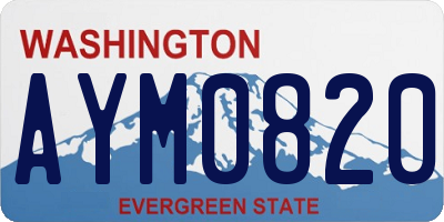 WA license plate AYM0820