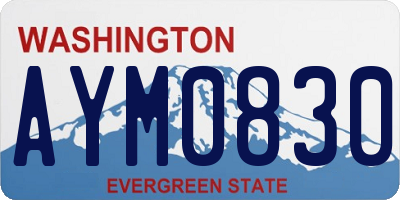 WA license plate AYM0830