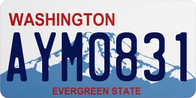 WA license plate AYM0831