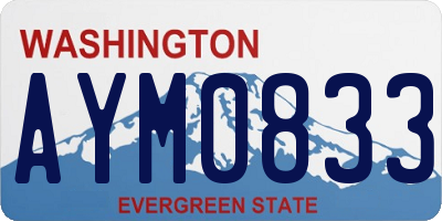 WA license plate AYM0833