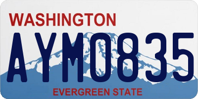 WA license plate AYM0835
