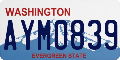 WA license plate AYM0839