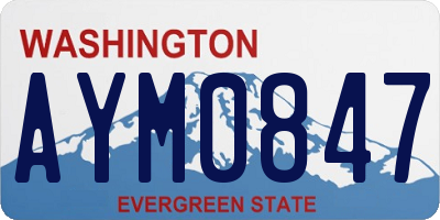 WA license plate AYM0847