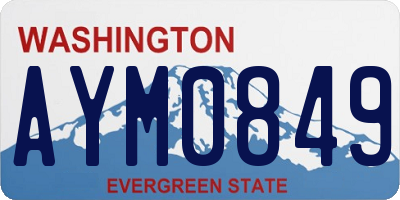 WA license plate AYM0849