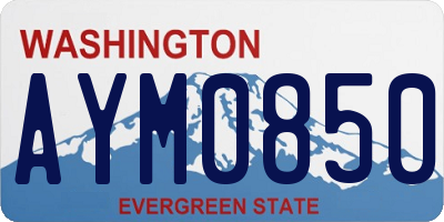 WA license plate AYM0850
